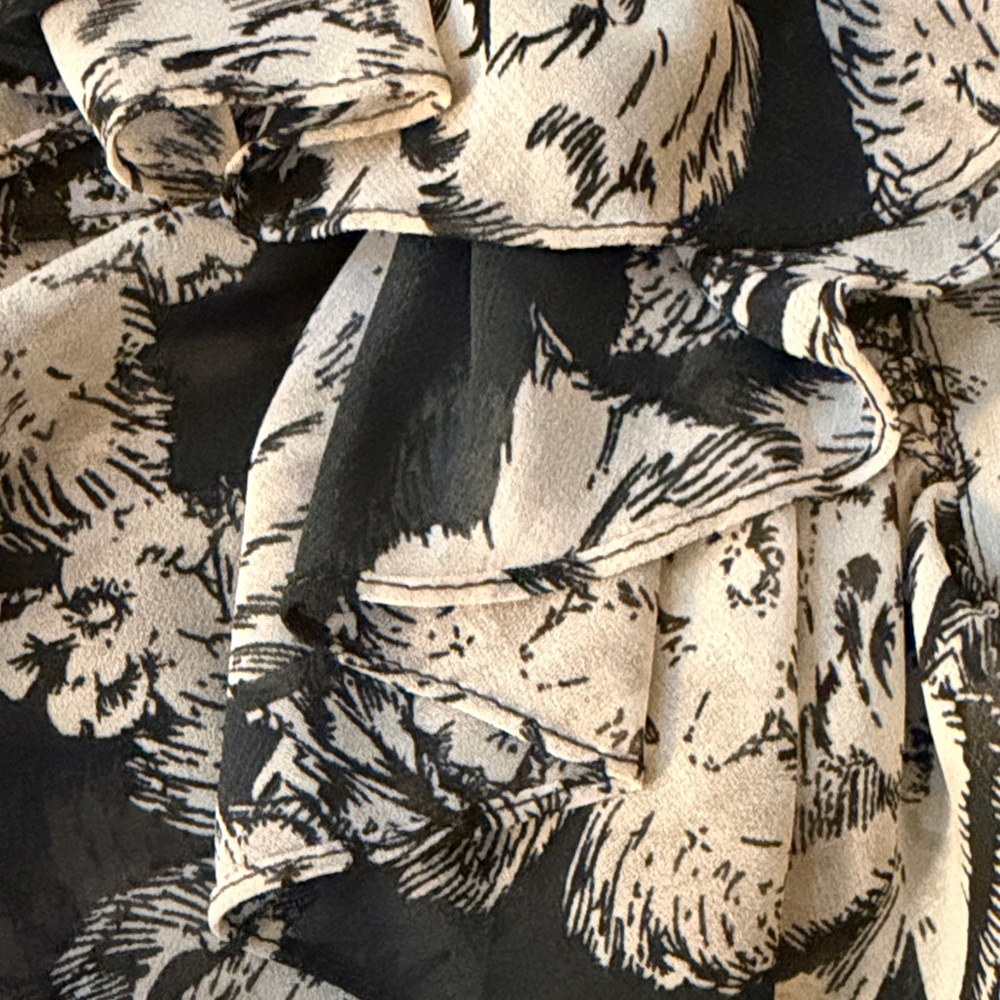 CABI  Print Sheer Ruffle Blouse - Picture 3 of 4